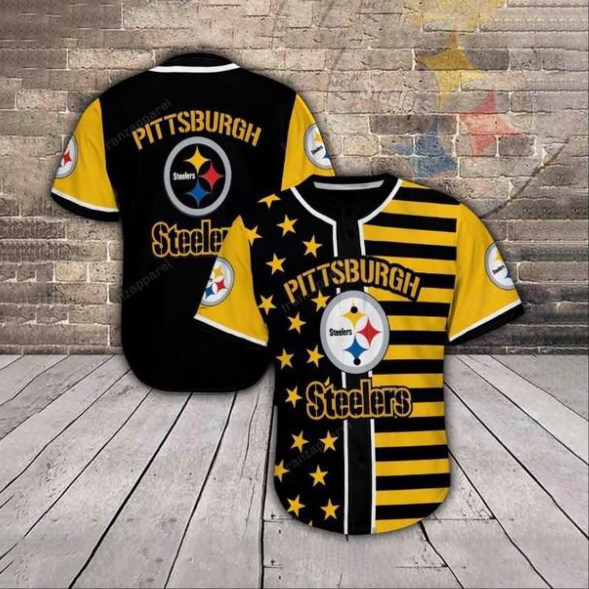 Pittsburgh Baseball Jersey Shirts All over Print Unisex Steelers Baseball Jersey Shirts American Football Fan Etsy UK