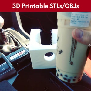 Große Getränkepolsterung Cupholder für den Ford Civic (3D-Druck STL) - mit flexiblem Filament gedruckt