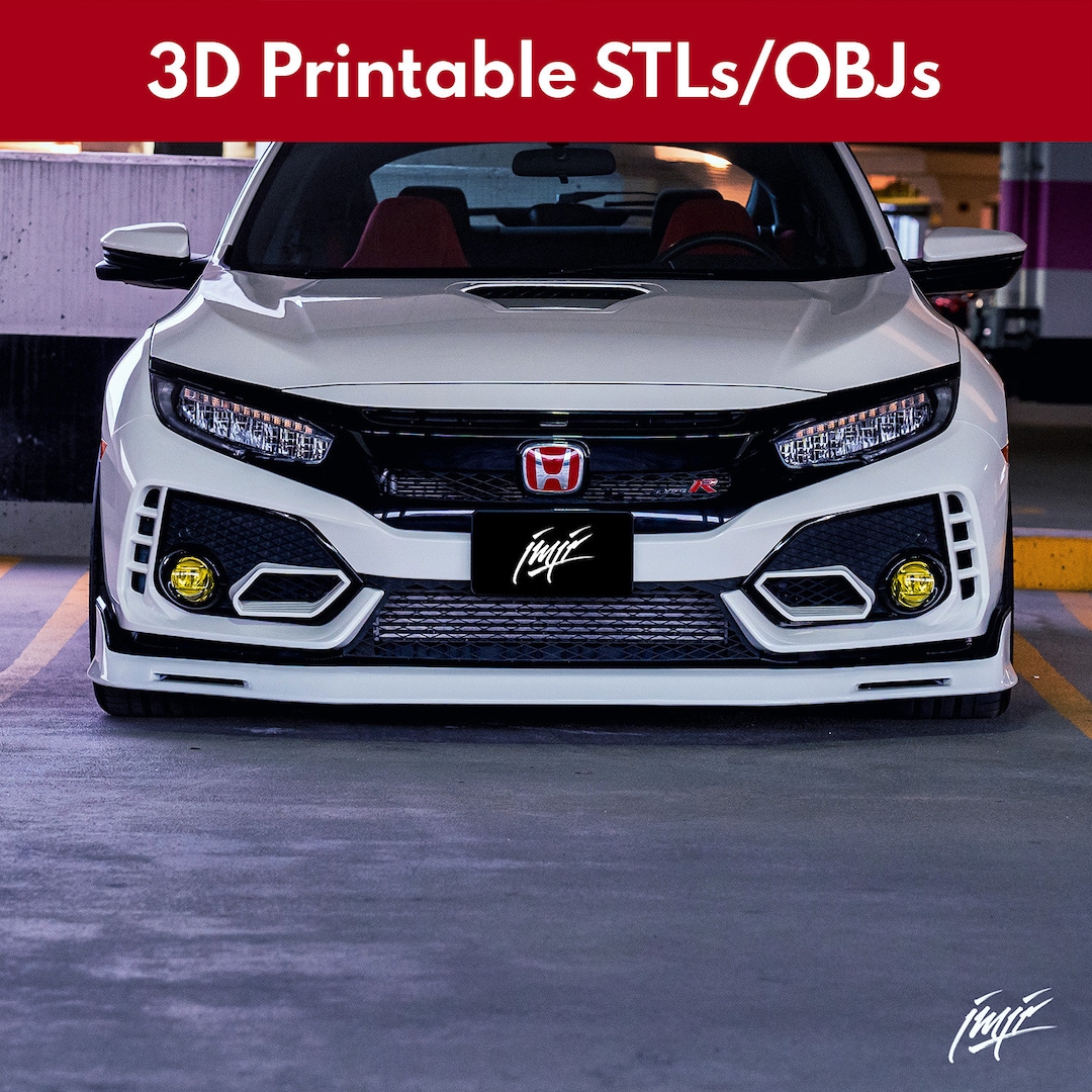 FK8 フロントリップ V1 取り付けブラケット付き (3D 印刷可能ファイル