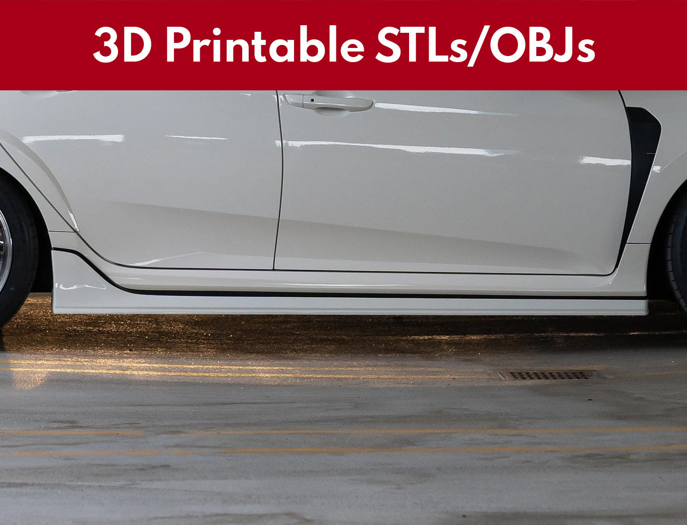 FK8 Sideskirt V1 (3D Printable Files) -JMJR FK8 Civic Type R