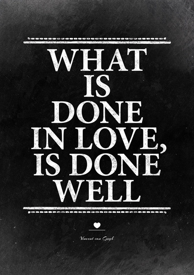 Vincent van Gogh love quote. Inspirational print. Love wall | Etsy