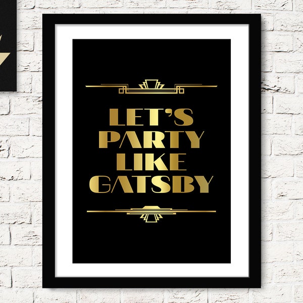 The Great Gatsby poster. Roaring 20s decor. Great Gatsby wall art. Prohibition party. Great Gatsby party decoration. DIY printable