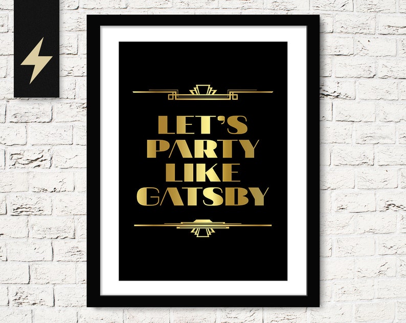 The Great Gatsby Poster. Roaring 20s Decor. Great Gatsby Wall Etsy