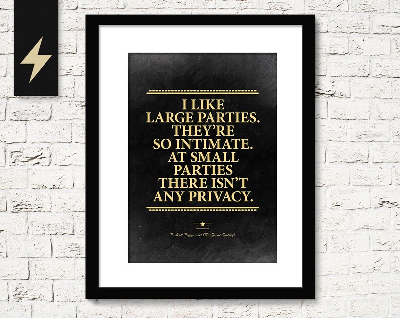 Great Gatsby Party Decor I Like Large Parties Gatsby Quote Etsy