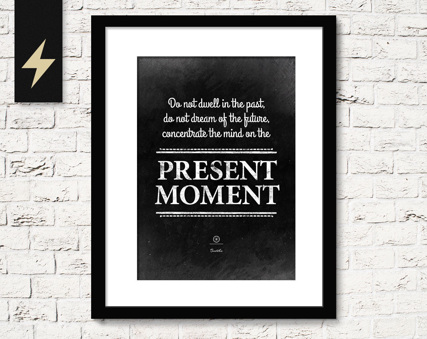 Buddha Quote Print Concentrate On The Present Moment Etsy