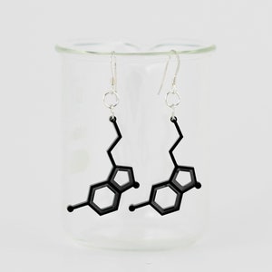 Handmade Serotonin Molecule Earrings Chemistry Earrings Nerdy Gift for Her image 1