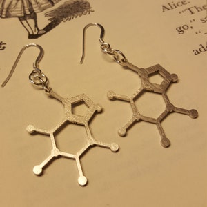 Caffeine Earrings / Stainless Steel Earrings / Caffeine Molecule / Under 50 / Science Teacher Gift / Science Jewelry / Nerdy Gift for Her image 4