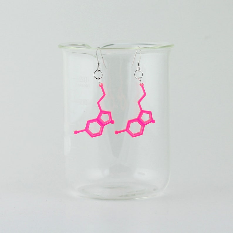 Handmade Serotonin Molecule Earrings Chemistry Earrings Nerdy Gift for Her image 2