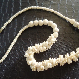 Vintage Antique Jewellery Imitation  Ivory Ladies Collar Beaded Necklace