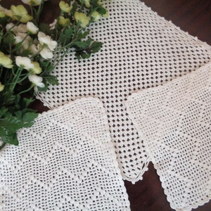 Traditional  Greek Vintage Hand Crocheted  White  Table Clothes  Dining Room Living Room Decoration Set 3 pcs