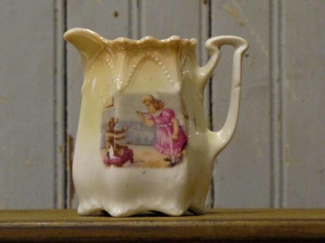 Antique Germany Child's Tea Set Piece With Girls and Bears Creamer B Etsy