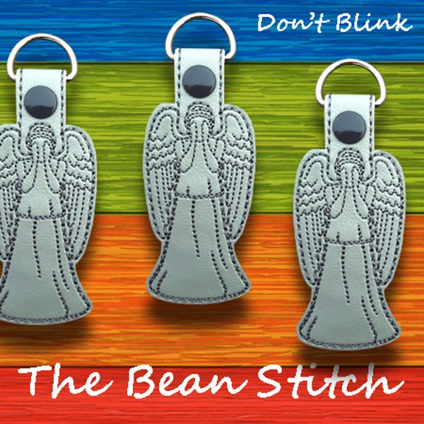 Embroidery Machine Download Design File - Dont Blink Weeping Angel Key Fob bag tag zipper pull