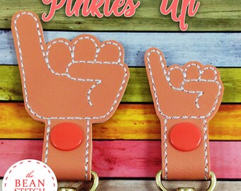 Pinkies Up - Two Sizes and BONUS Multis!  Embroidery Machine Download Design File