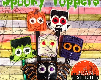 Embroidery Machine Download Design File - Spooky Toppers Set of SIX!!!