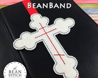 Embroidery Machine Download Design File - Orthodox Cross Book Band - TWO Sizes INCLUDED!