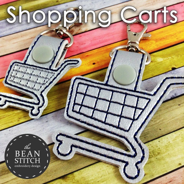 Shopping Carts SnapTab - Two Sizes and BONUS Multis!  Embroidery Machine Download Design File