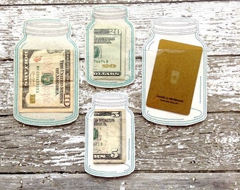 Mason Jar Card/Money Holder - 2 sizes, 4 options!