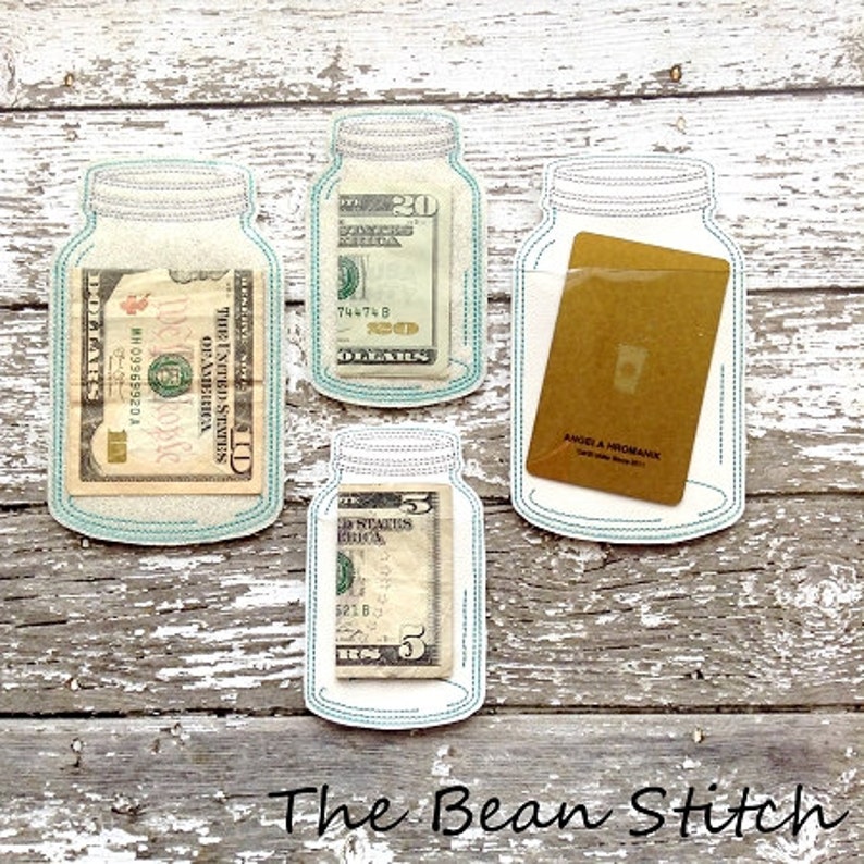 Mason Jar Card/money Holder 2 Sizes 4 Options Etsy
