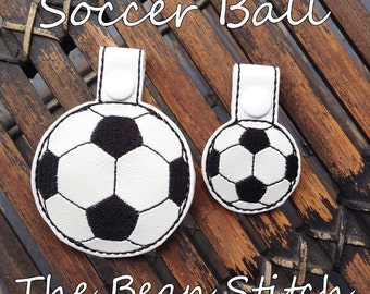 Embroidery Machine Download Design File - Soccer Ball / (aka Futbol) - TWO Sizes INCLUDED!!! Bag Tag Key Fob
