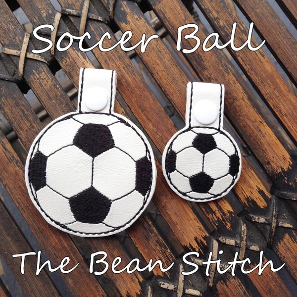 Embroidery Machine Download Design File - Soccer Ball / (aka Futbol) - TWO Sizes INCLUDED!!! Bag Tag Key Fob