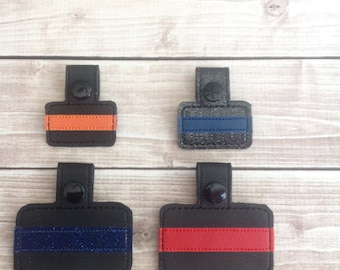 Embroidery Machine Download Design File -Thin Line Police Fire EMS Rescue SnapBean KeyFob, Zipper Pull, Bag Tag