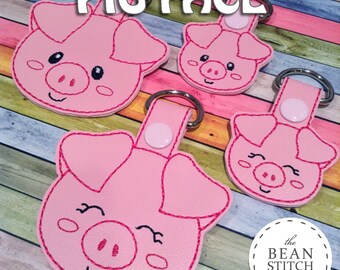 Embroidery Machine Download Design File - Pig Face - TWO styles INCLUDED!!! BONUS Multis!