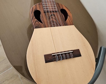 Ronroco - (45 scale/ Santaolalla tuning) Genuine high quality 1 piece hand carved Andean stringed folk instrument (comes with case & strap)