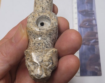 Fossil stone Jaguar pipe (#2)