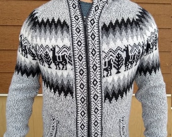 Bunter Alpaka Pullover Hoodie