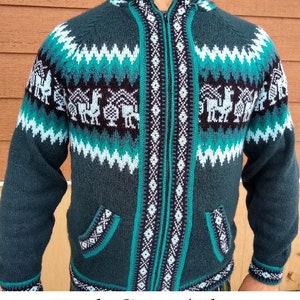 Sweter de alpaca Dark Green/Blue