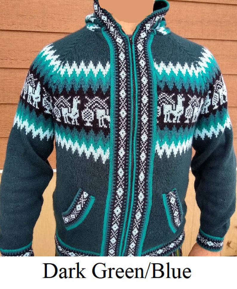 Sweter de alpaca Dark Green/Blue