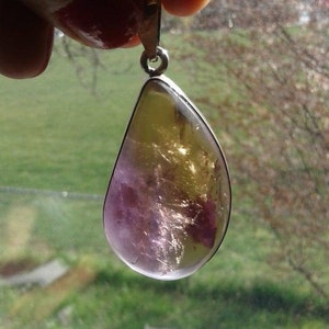 Natural Ametrine 92.5 Silver Custom Pendant 23mm x 11mm