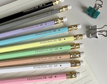 Customised Pencil Set, Bulk Pencils, Class Gift, Wedding Favour, Hen Party