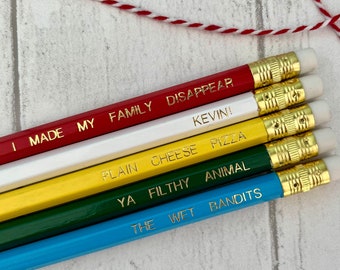 Home Alone Christmas Movie HB Pencil Set - Christmas Pencil Set - Stocking Filler