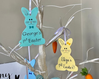 Easter Hanging Bunny Decoration - 1st Easter Keepsake - Spring Decor