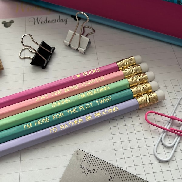 Book Lovers HB Pencil Set, Gift for Book Worms
