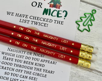 I'm on the Naughty List HB Pencil, Christmas Eve Box, Stocking Filler, Advent Calendar