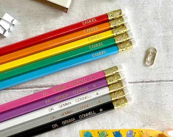 12 Bottle Pencils Personalised with Name High Quality Printed/Embossed Pencils 
