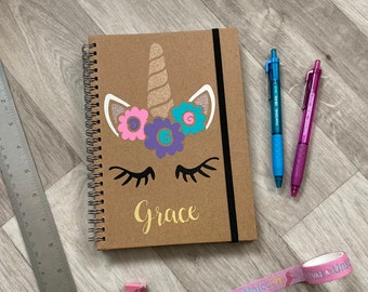 Unicorn A5 Personalised Notebook - Gift for Unicorn Lovers