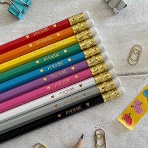 Personalised 10 Pack of Graphite HB Pencils, Customised Name pencils