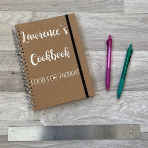 A5/A6 Personalised Spiral Bound Hard backed Lined Notebook, Left Handed Notebook Silver