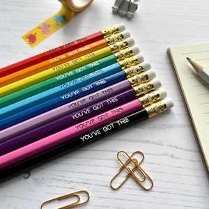 You&#39;ve Got This Pencil  - Black / White Foil Pencils - Exam Gift - Gift from Teachers