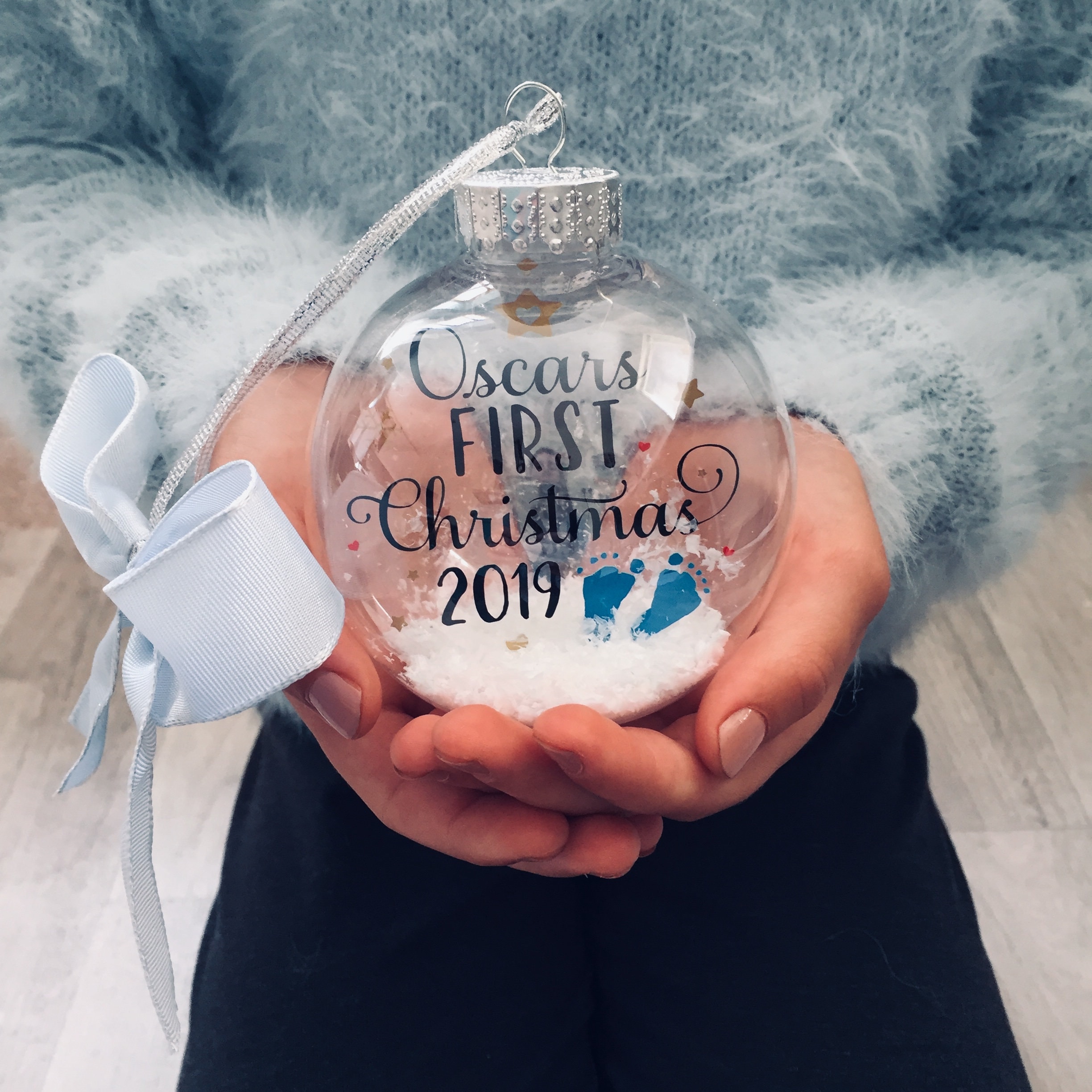 Personalised Baby's First Christmas Bauble 2025, 1st Christmas Ornament