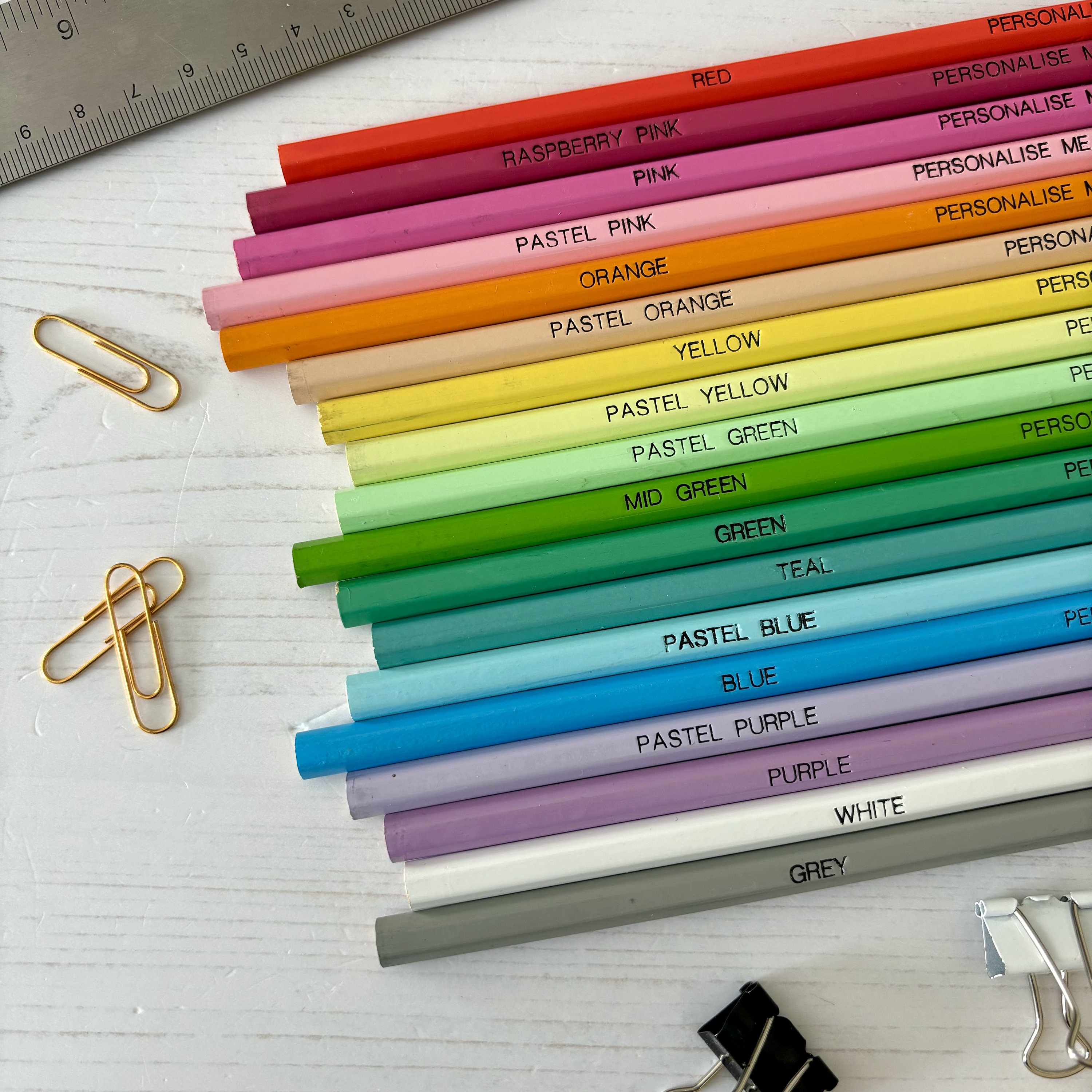 Personalised HB Pencil Set, Black Foil Text, Bulk Pencils, Class Gift, Wedding Favour, Hen Party
