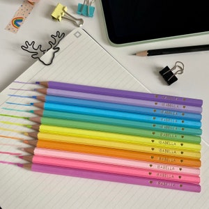 Personalised Pastel Colouring Pencil Set, Customised Children's Name Pencils zdjęcie 2