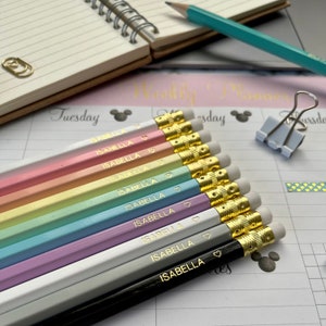 Personalised Pastel Graphite HB Pencil 10 Pack, Customised Name pencils