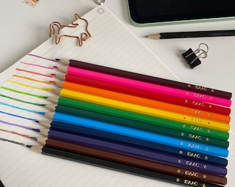 Juego de lápices para colorear personalizados, lápices personalizados con nombres para niños