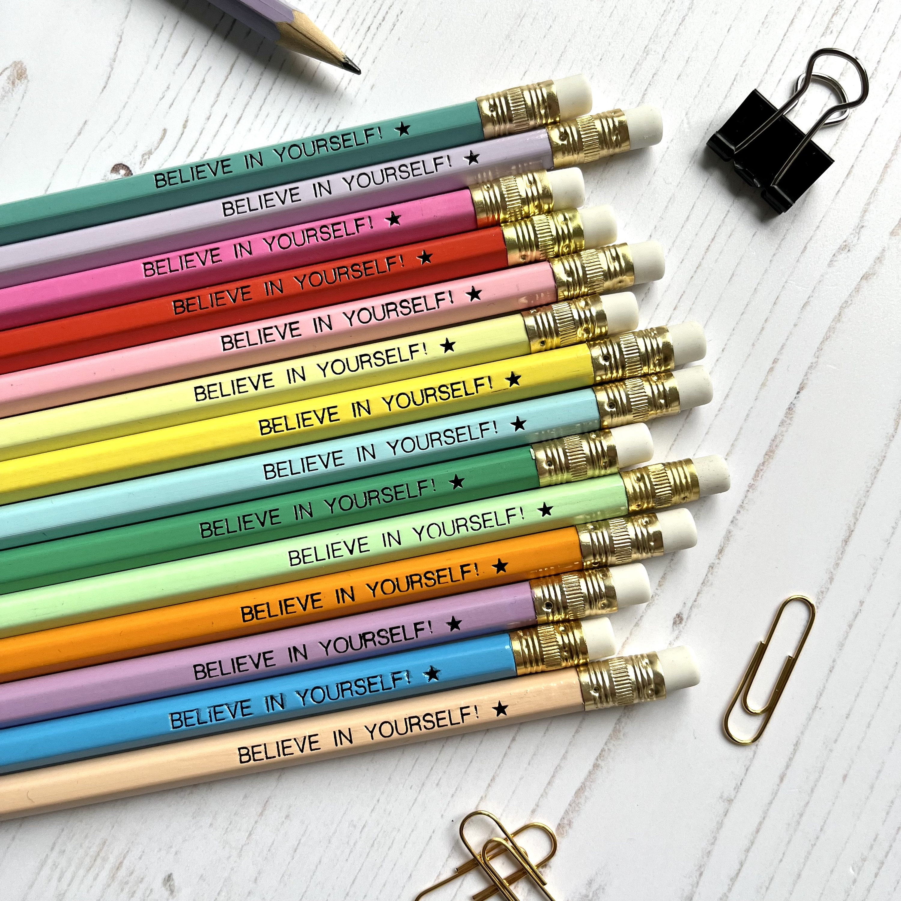 Personalised HB Pencil Set, Black Foil Text, Bulk Pencils, Class Gift, Wedding Favour, Hen Party