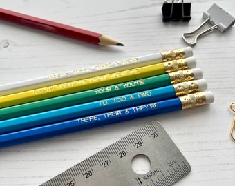 Grammar Pencils, Pencils for Language Lovers, English Teacher Pencils