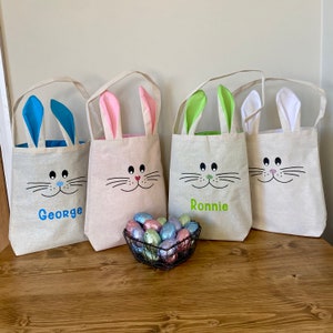 Personalised Bunny Easter Bag | Custom Kids’ Egg Hunt Bag